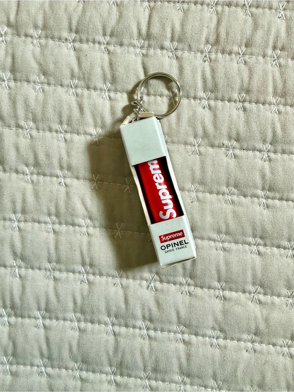 Supreme Red and White Opinel Keychain Money Clip